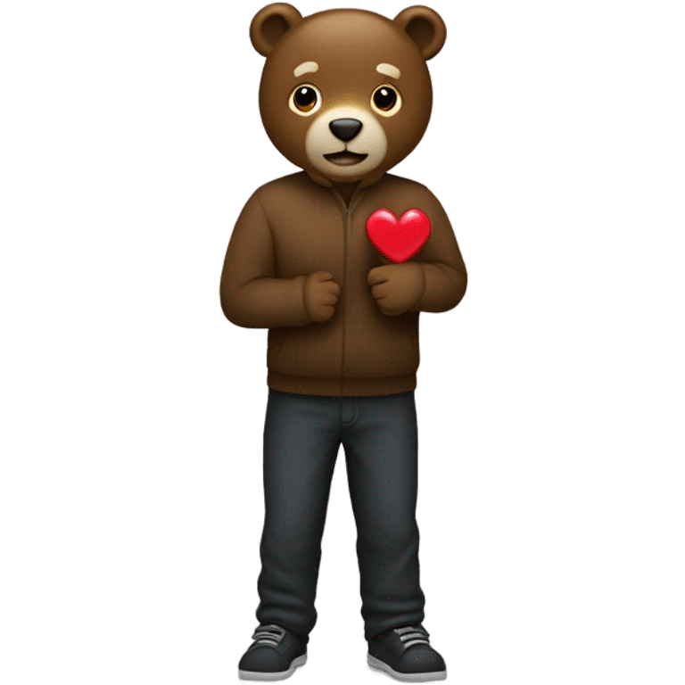 Oso con corazon negro emoji