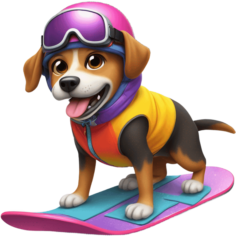 Dog snowboarding  emoji