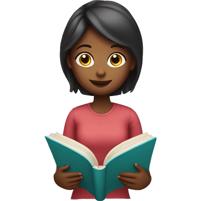 Girl reading book emoji