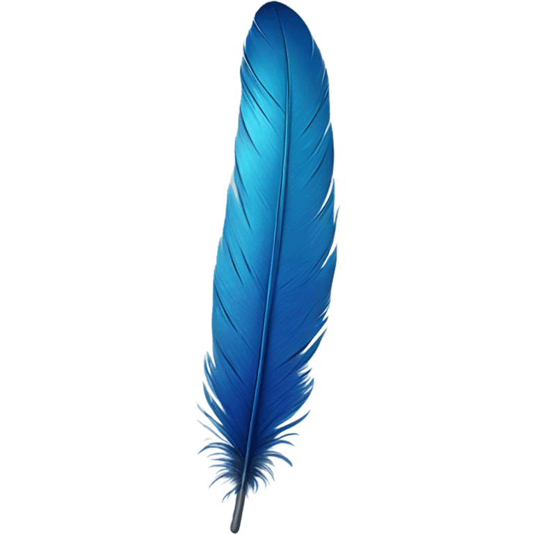 Realistic blue feather emoji