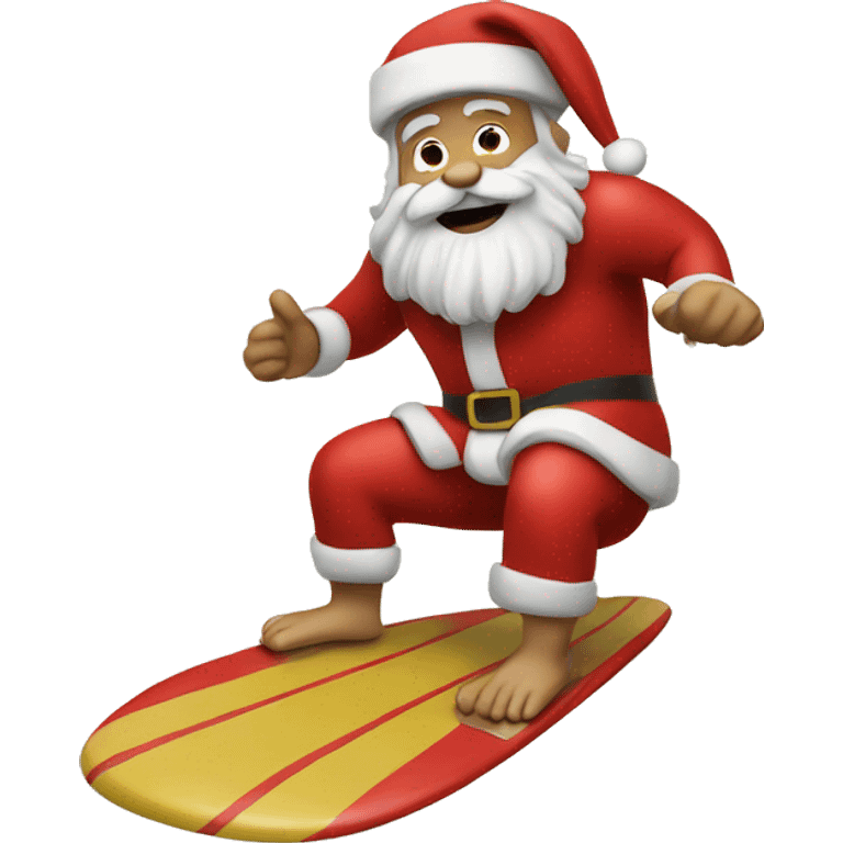 Santa surfing emoji