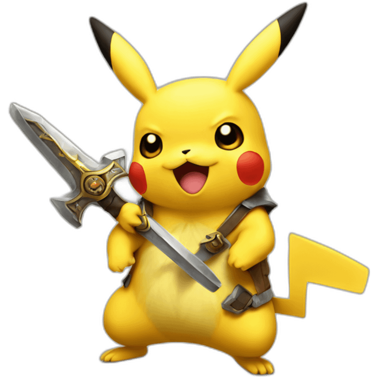 pikachu with a sword emoji