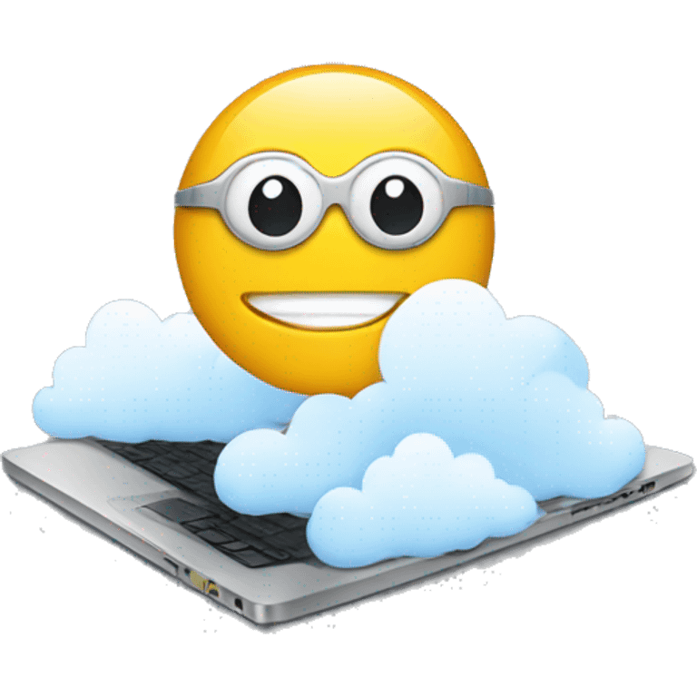 Laptop with api cloud emoji