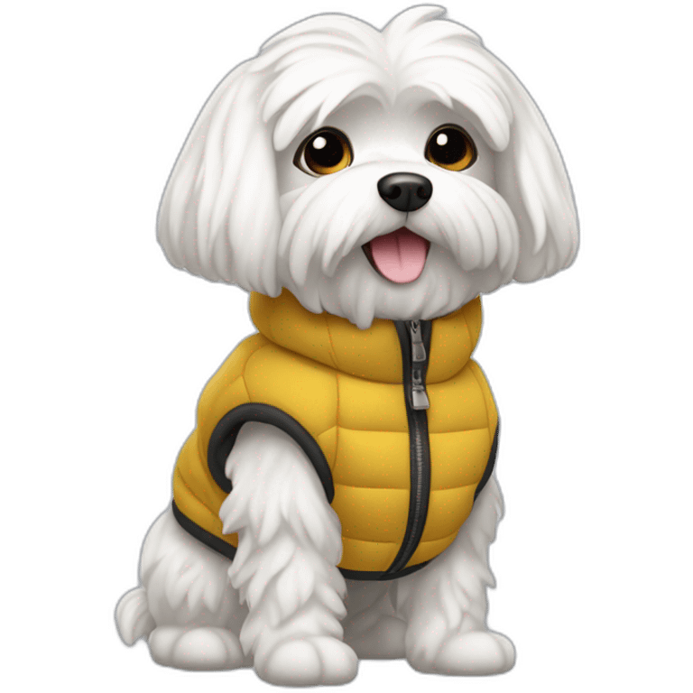 Maltese dog wearing a puffer jacket emoji