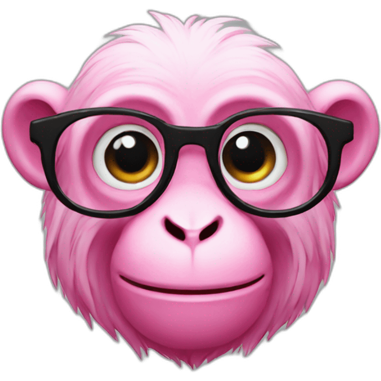 pink monkey with black glasses emoji