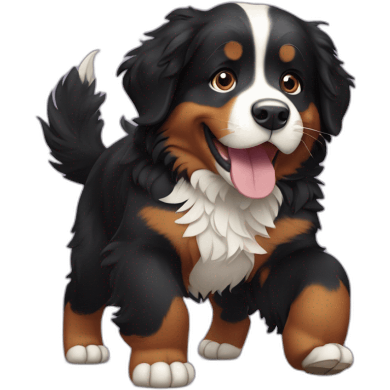 Bernese mountain dog dancing emoji