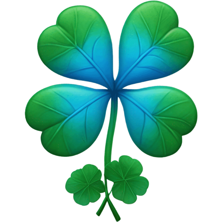 Four leaf blue clover emoji