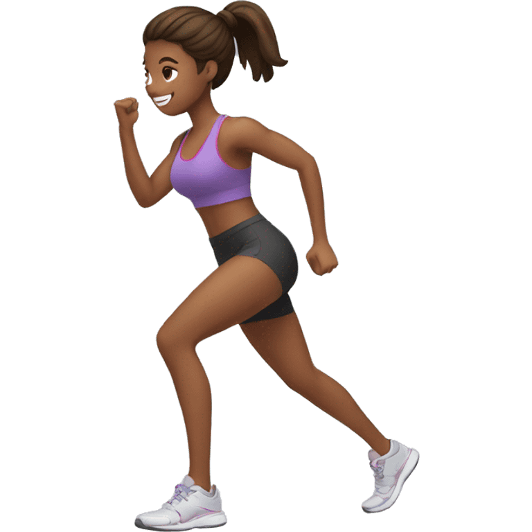 A girl does a workout emoji