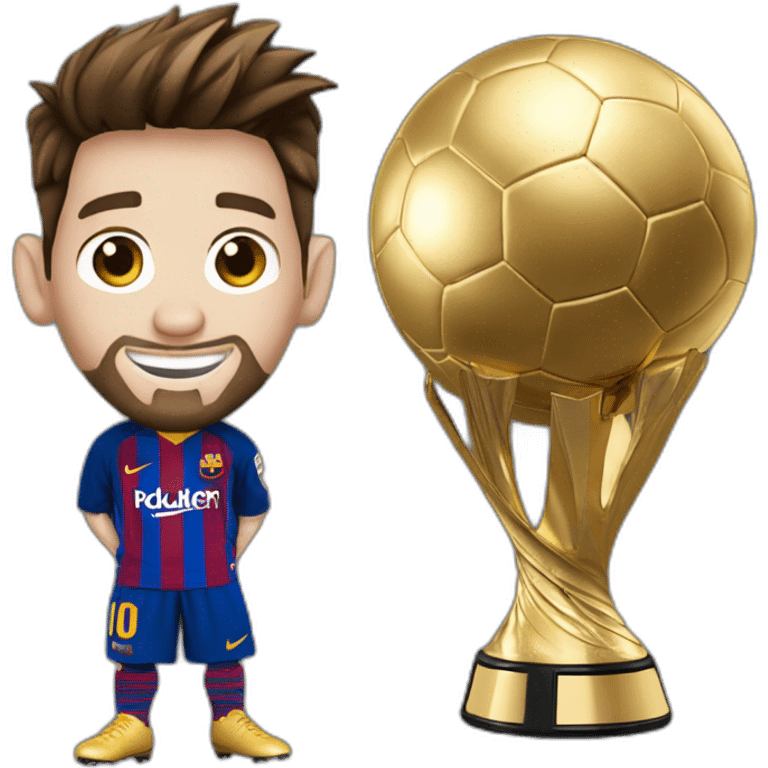 Messi avec le ballon d’or emoji