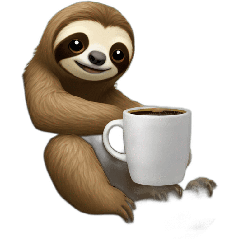 Coffee sloth in tree emoji