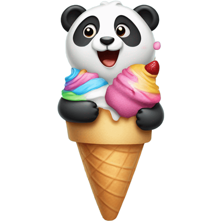 Panda eating ice cream emoji