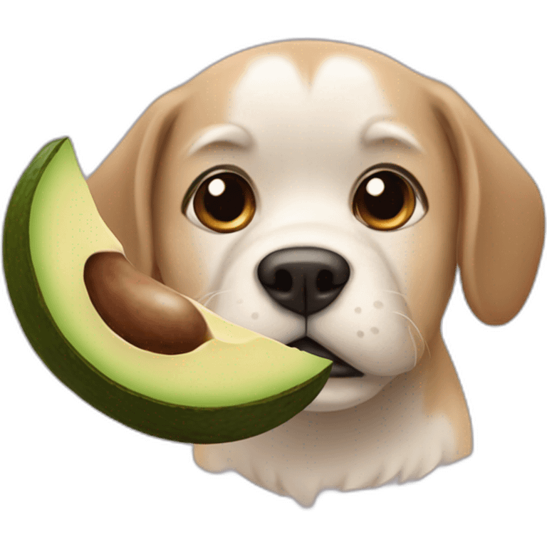 Dog whit a guacala face emoji