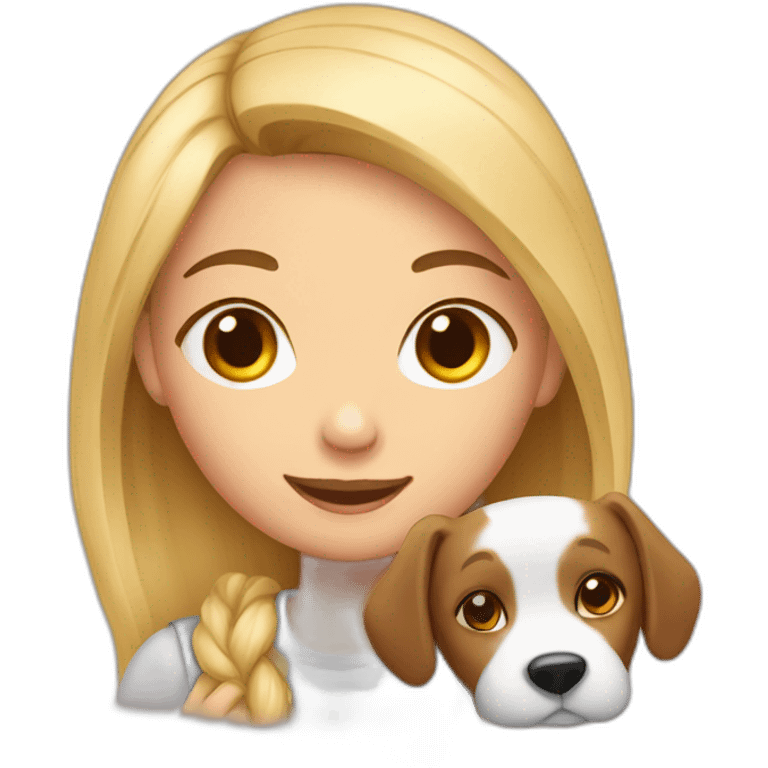 Fille avec chien emoji