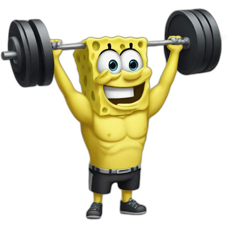 SpongeBob lifting weights emoji