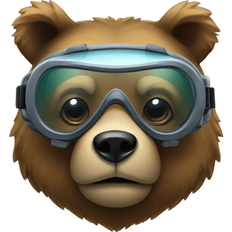 bear with diving goggles emoji