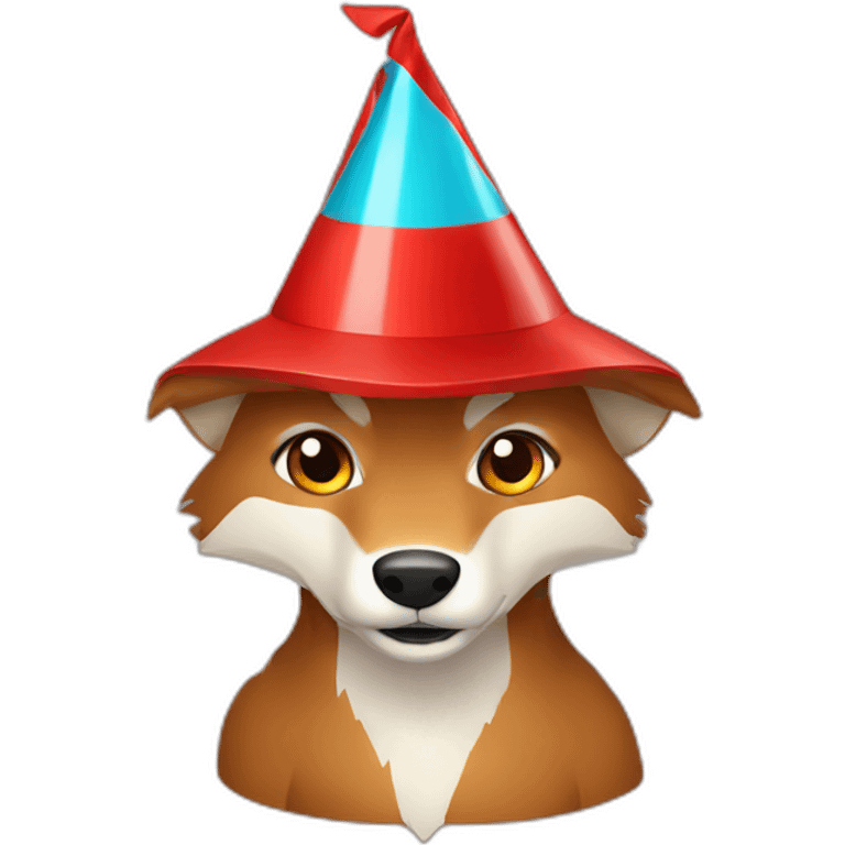 red wolf party hat emoji