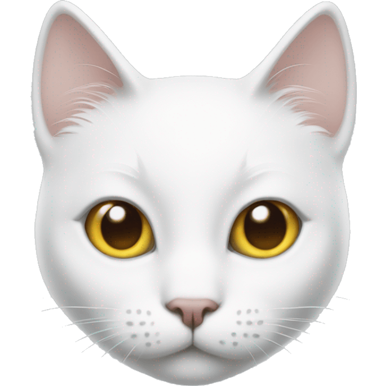 White cat with odd eyes  emoji