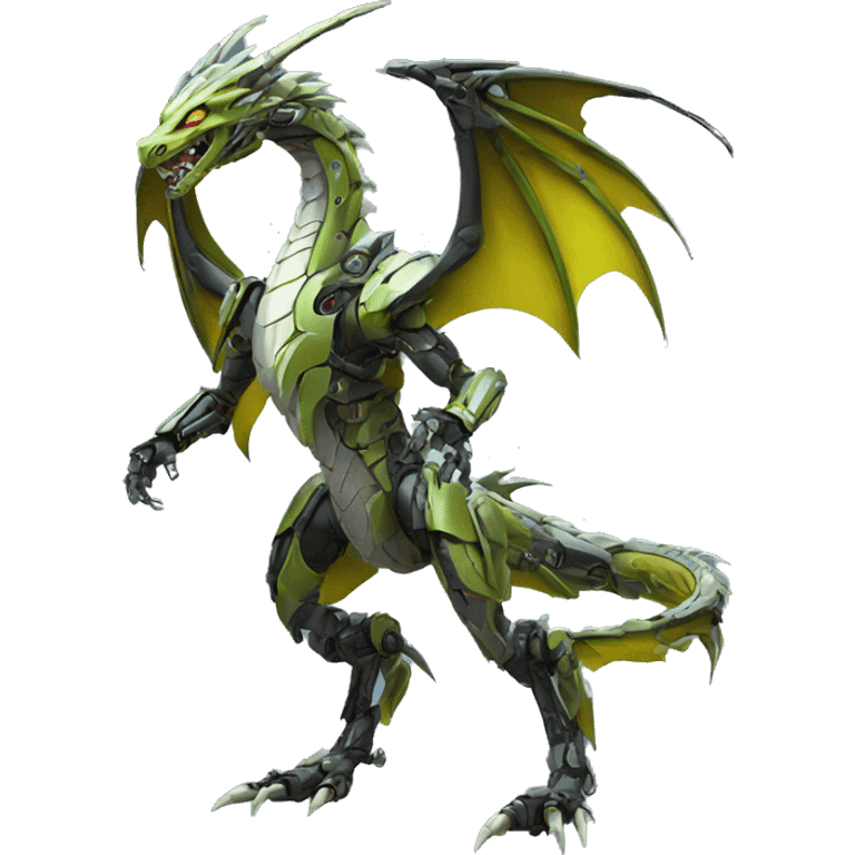 Mechanical futuristic Dragon full body emoji