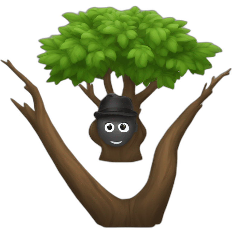 Homme noir dans un arbre emoji