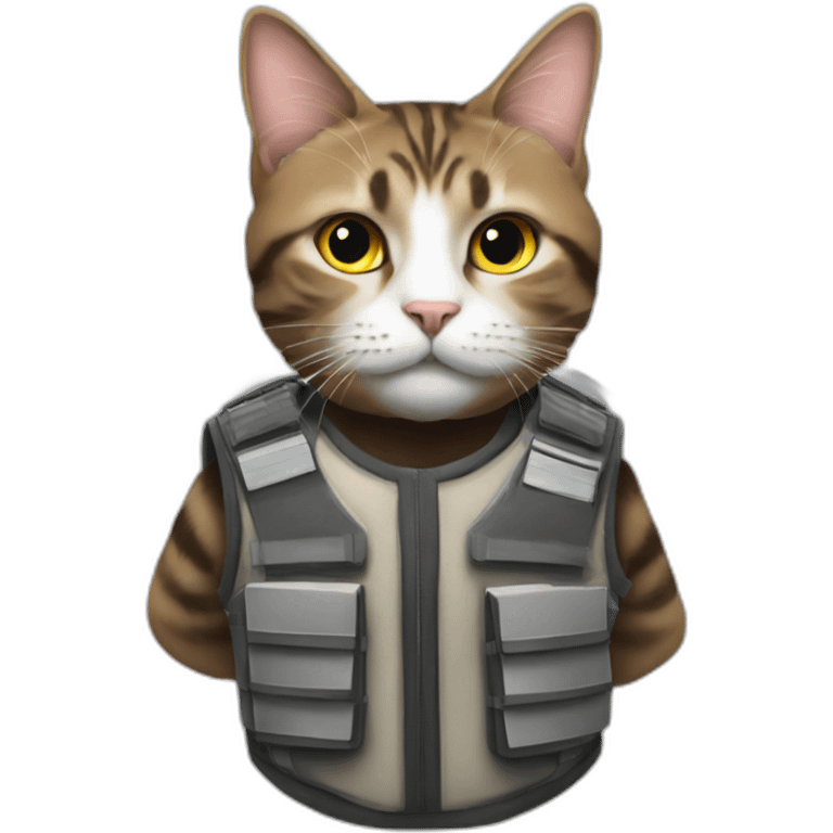 a cat in a bulletproof vest emoji