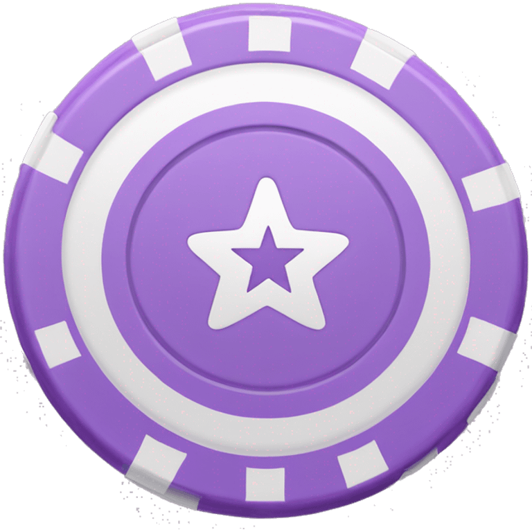 Pastel purple poker chip with a star in the middle  emoji