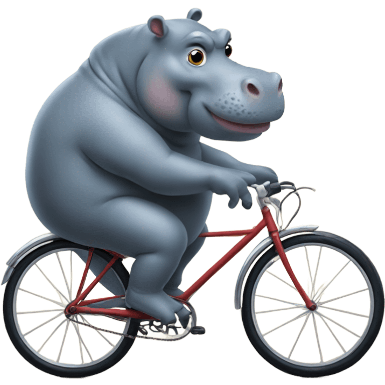 Hippo on a bicycle emoji