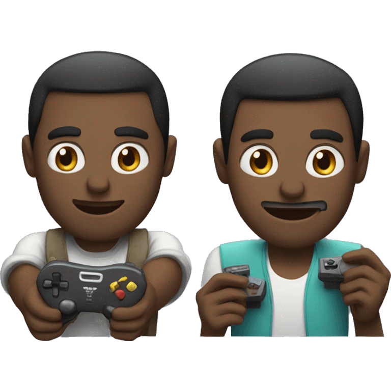 two men play video games emoji