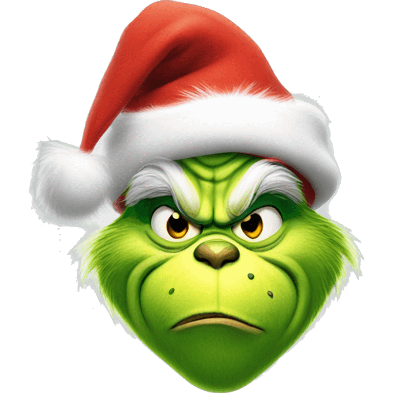 The grinch with a Christmas hat emoji