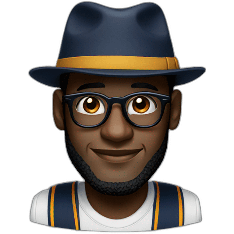 Lebron james with glasses and hat emoji