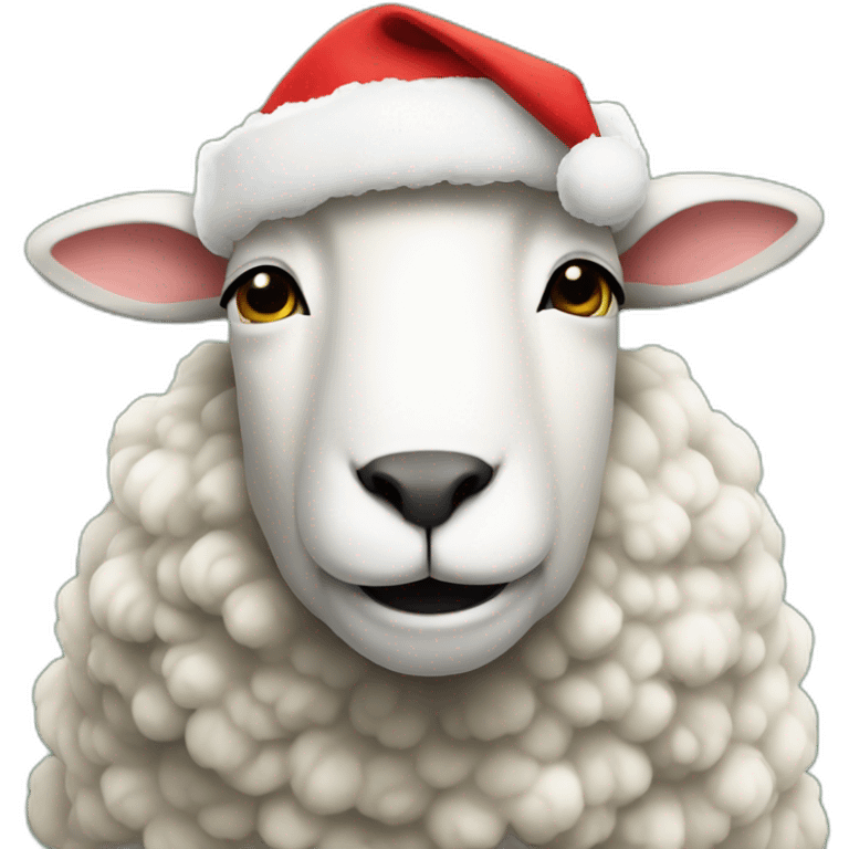 sheep dressed as a santa emoji