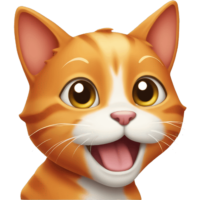 Playful cute orange cat emoji