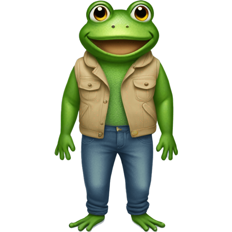 Frog wearing pants emoji