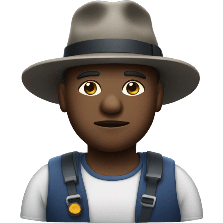 a black fat man with a propeller hat emoji