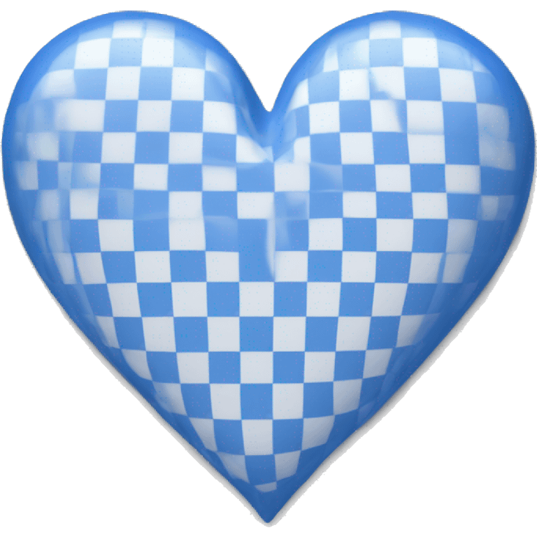 A blue and white checkered heart emoji