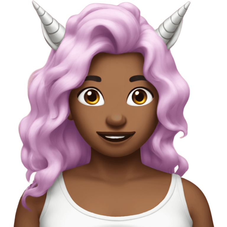 Unicorn with crop top emoji