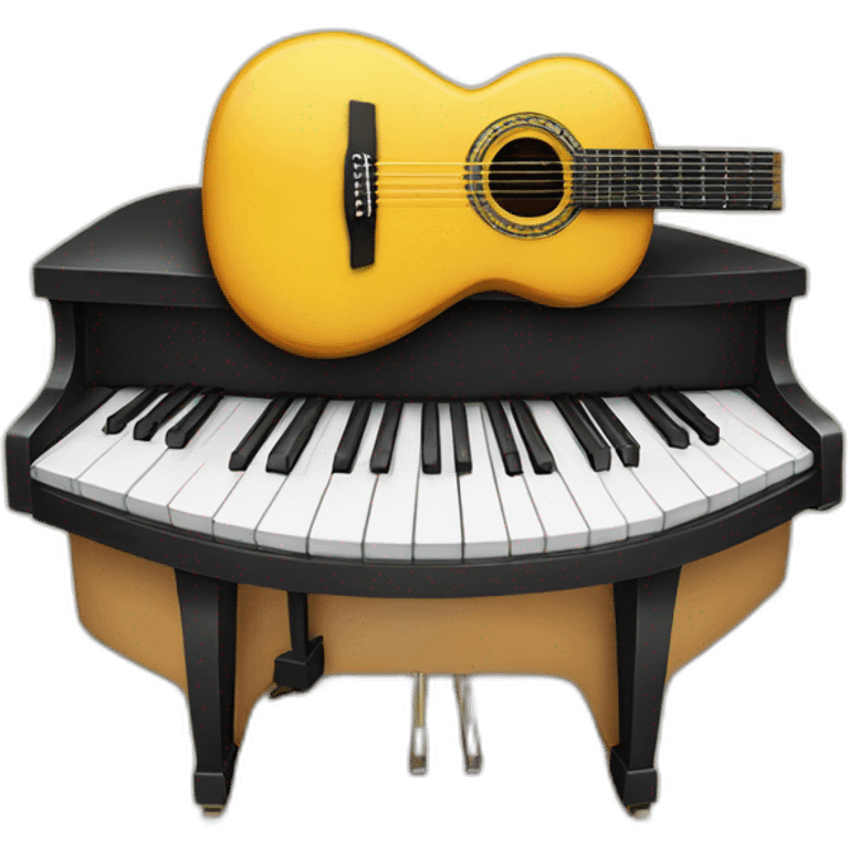 guitar on top of a piano emoji