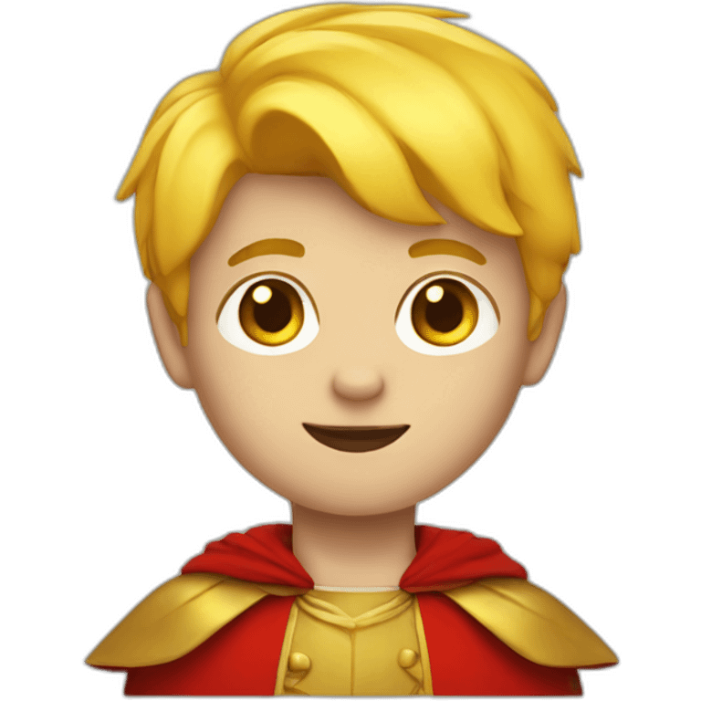 boy with short yellow styled hair and bluce shirt and red cape emoji