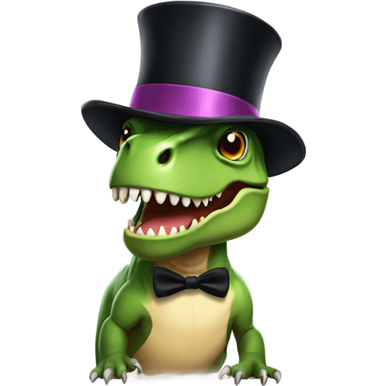 Trex with top hat emoji