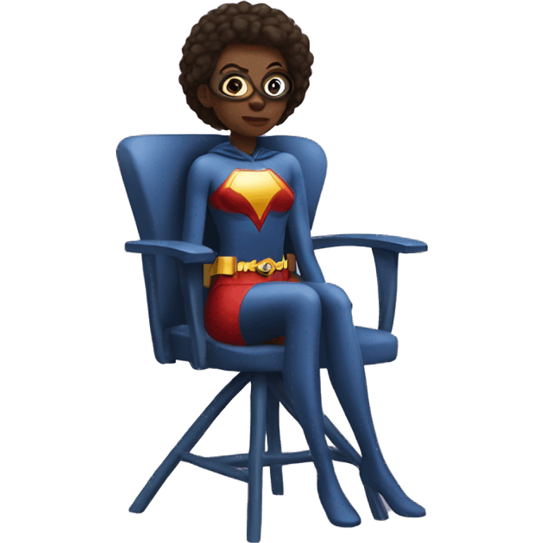 Female Superhero sitting on a chair emoji