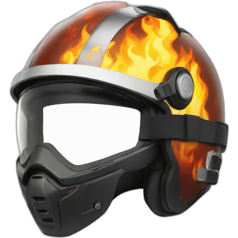 fire chrome motorcycle helmet emoji