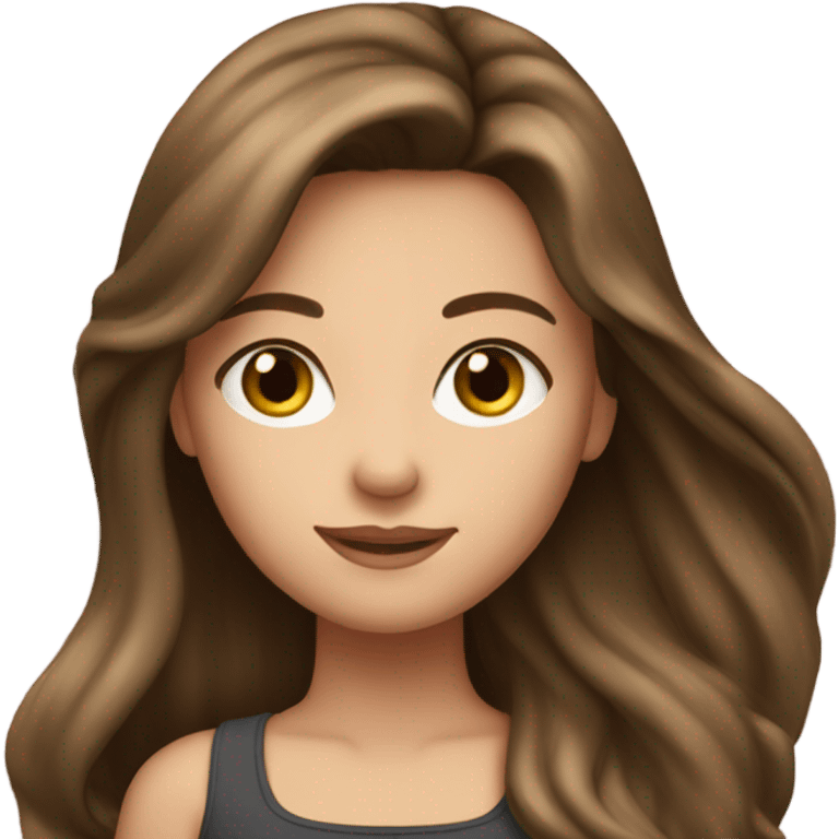 Beautiful girl, long hair, brunette emoji