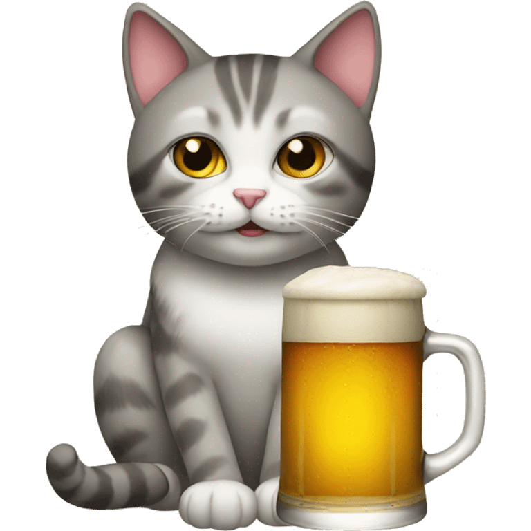 Cat with beer emoji