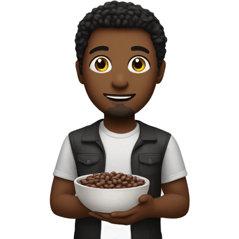 Me holding Bowl of beans  emoji