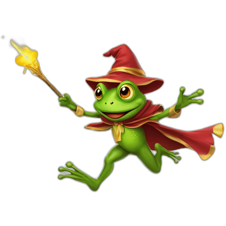 running peppo frog wizard emoji