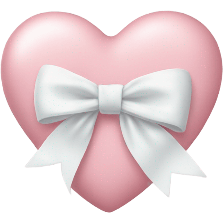 Pastel pink heart with white bow emoji