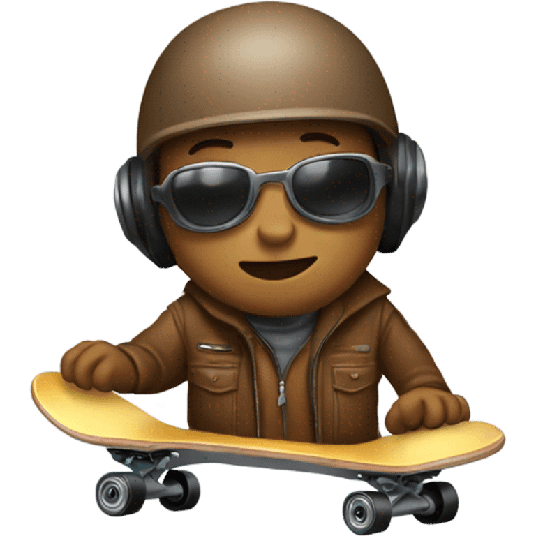 Small brown cockpit on a skateboard emoji