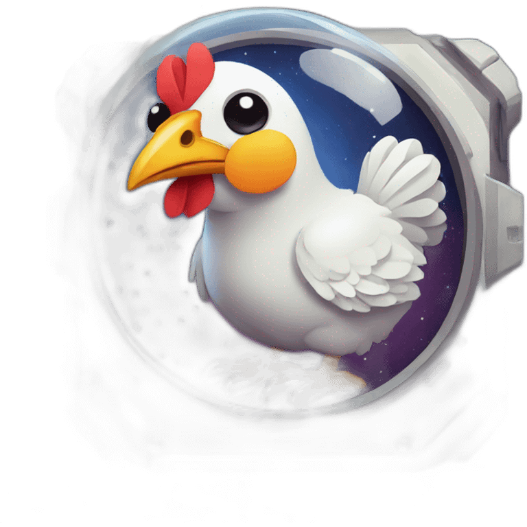 pixel-art chicken astronaut emoji