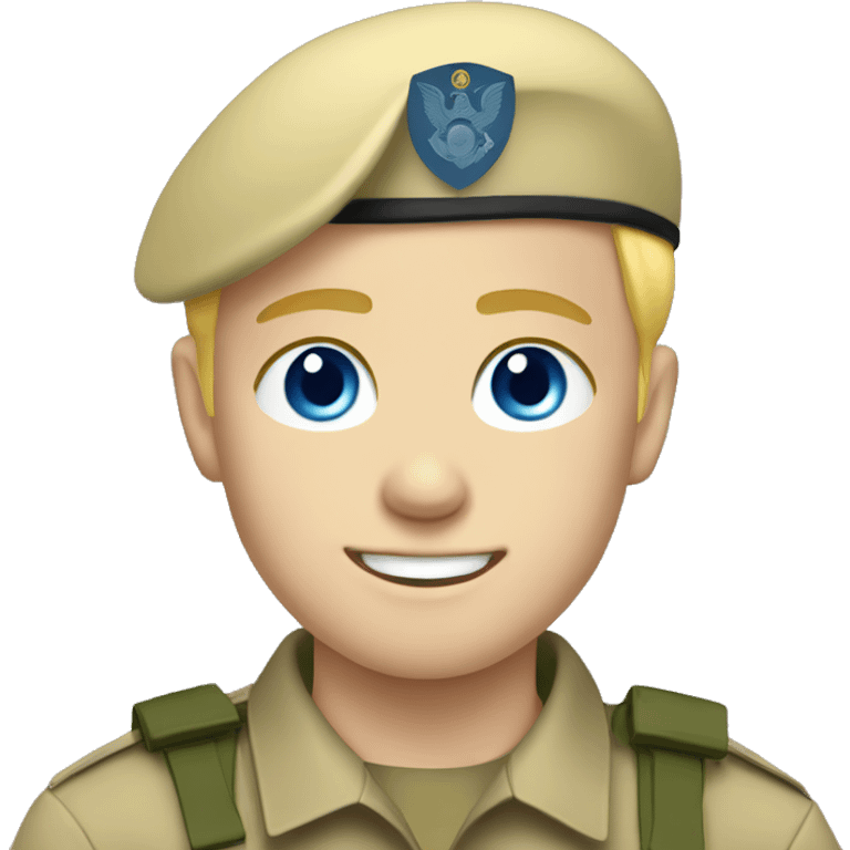 boy with blonde hair and blue eyes in the military  emoji