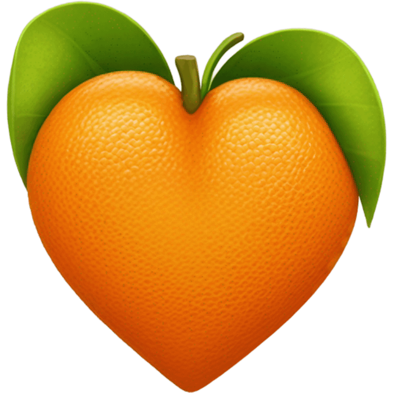 Tangerine cute heart emoji