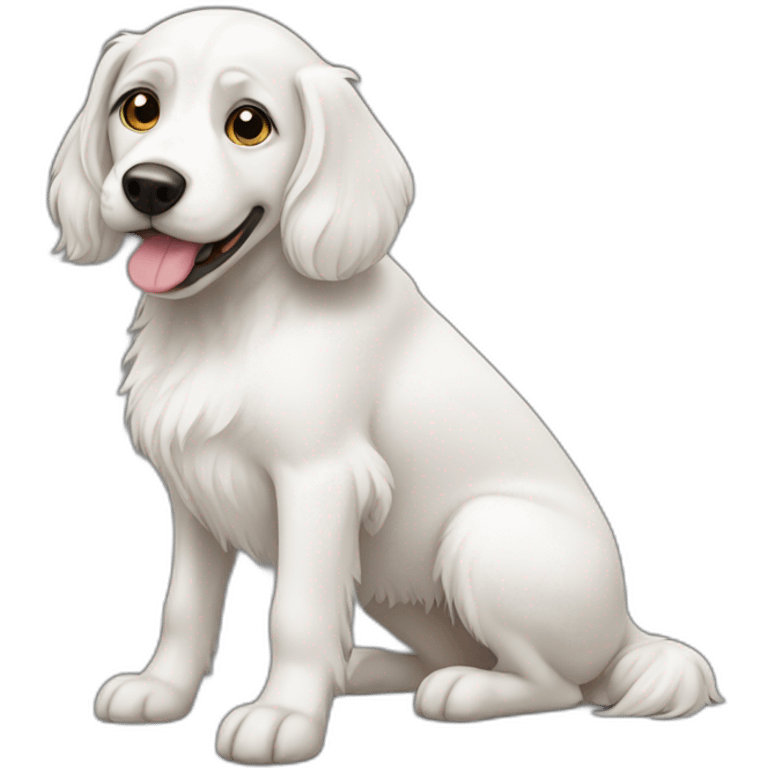 white dog sitting down emoji